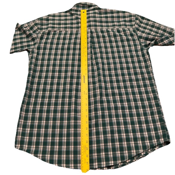 Wrangler Riata Mens Button Down Shirt Large Green Plaid Cotton Blend Western - Picture 7 of 8
